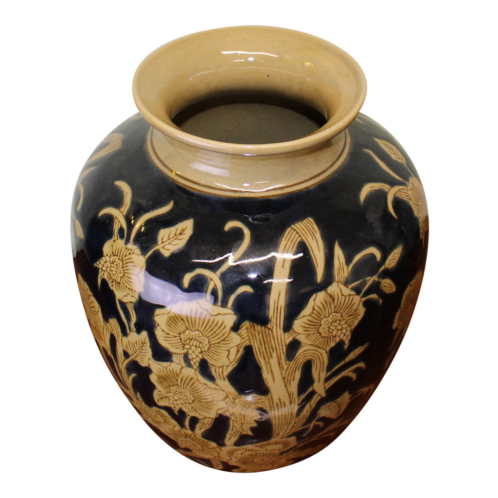 geprägte Keramikvase, königliches Design 25cm