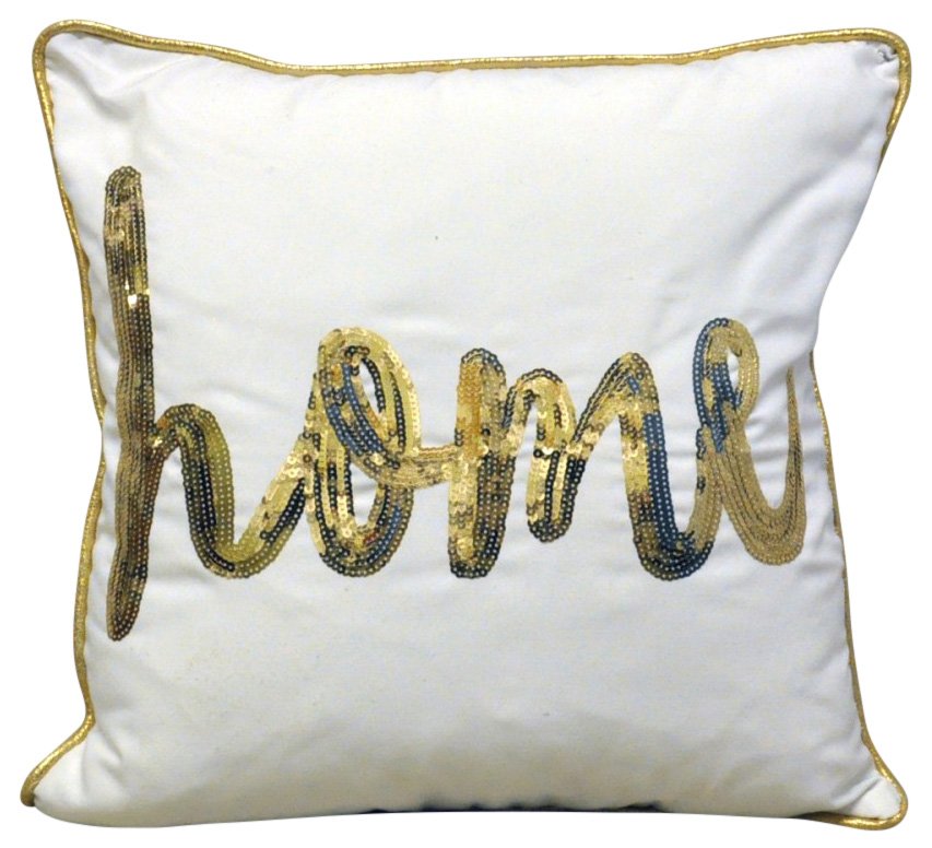 Kissen mit Goldverzierung Motiv Home 45cm