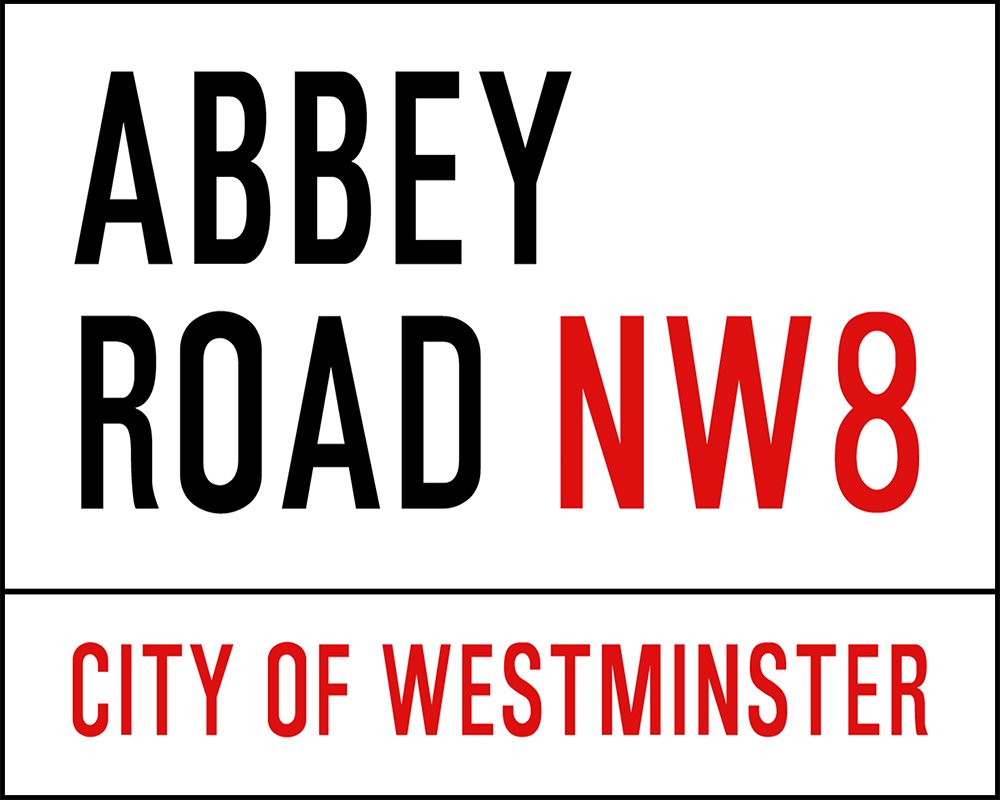 Vintage Metallschild - Abbey Road, London Straßenschild