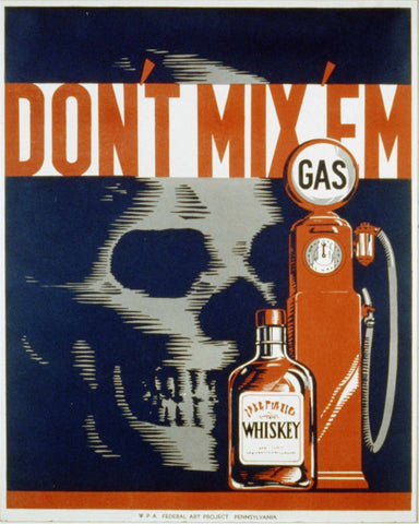 Vintage Metallschild - Retro-Werbung - Skull Gas Whiskey