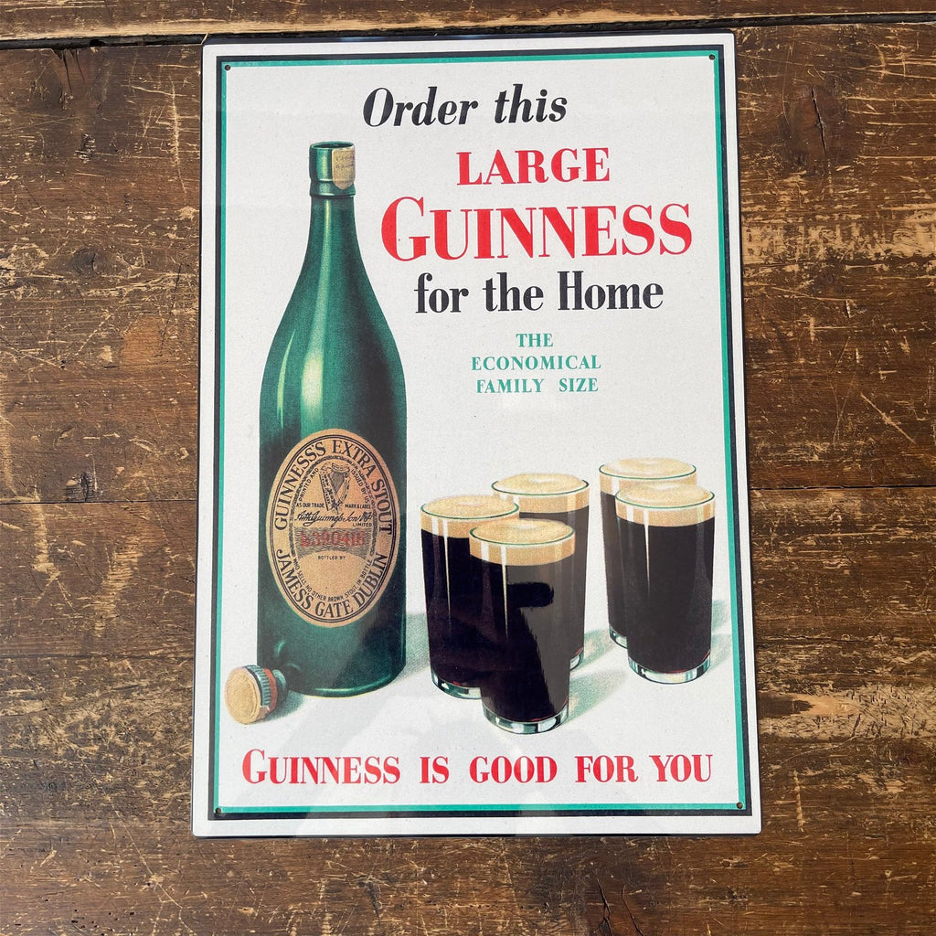 Vintage Metallschild - Retro-Werbung, großes Guinness für Zuhause