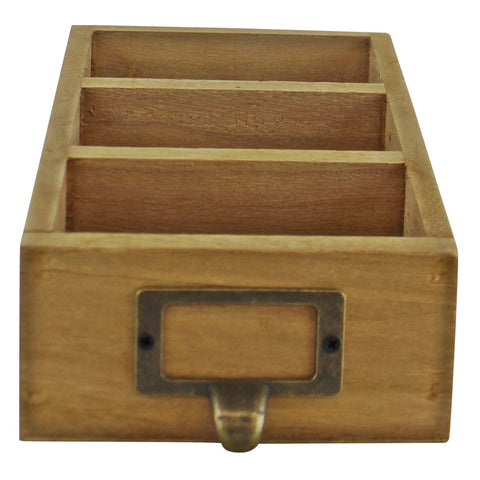 Karteikartenhalter Fach aus Holz für den Schreibtisch
