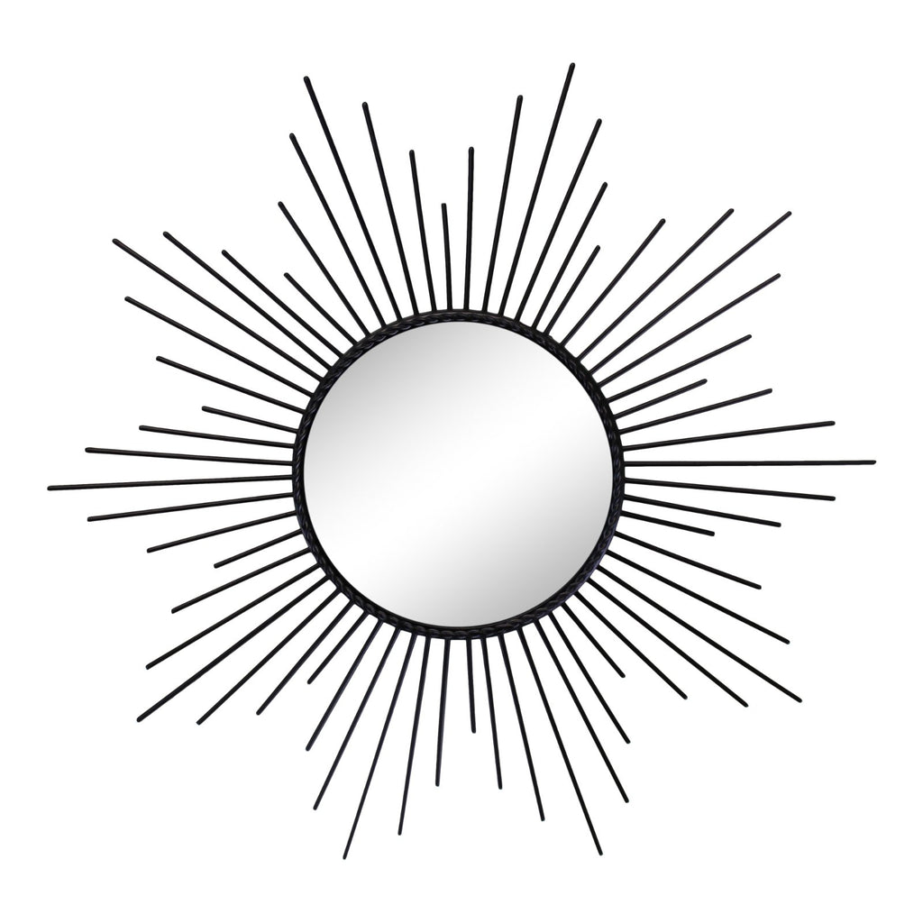 Set mit 3 schwarzen Metall Sonnenstrahlen Akzentspiegeln