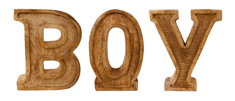 Handgeschnitzte Holz geprägte Buchstaben Boy