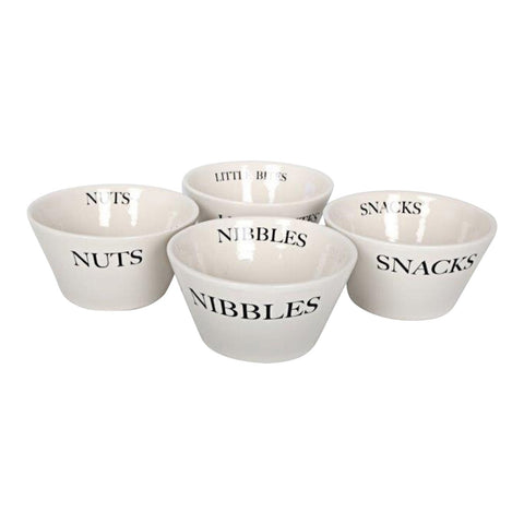 Set mit 4 runden Keramik-Snackschalen