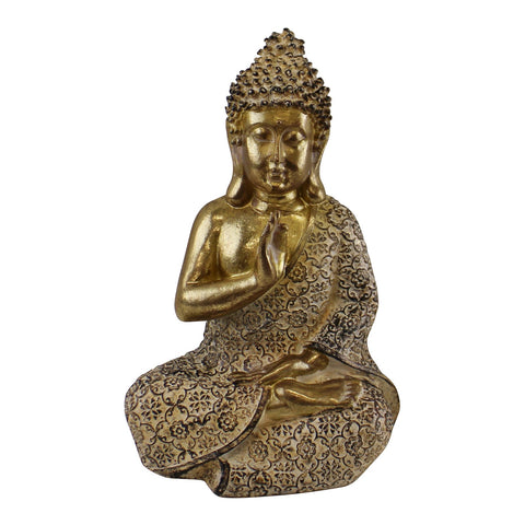 Gold-Buddha sitzend meditierend 19cm