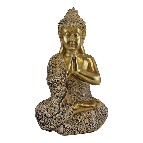 Gold-Buddha sitzend betend 19cm