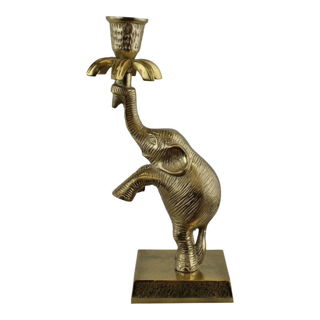 Kerzenhalter Metall vergoldet Motiv Elefant 