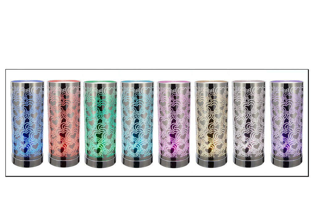 Herz Design Farbwechsel LED Lampe & Raumerfrischer in Silber