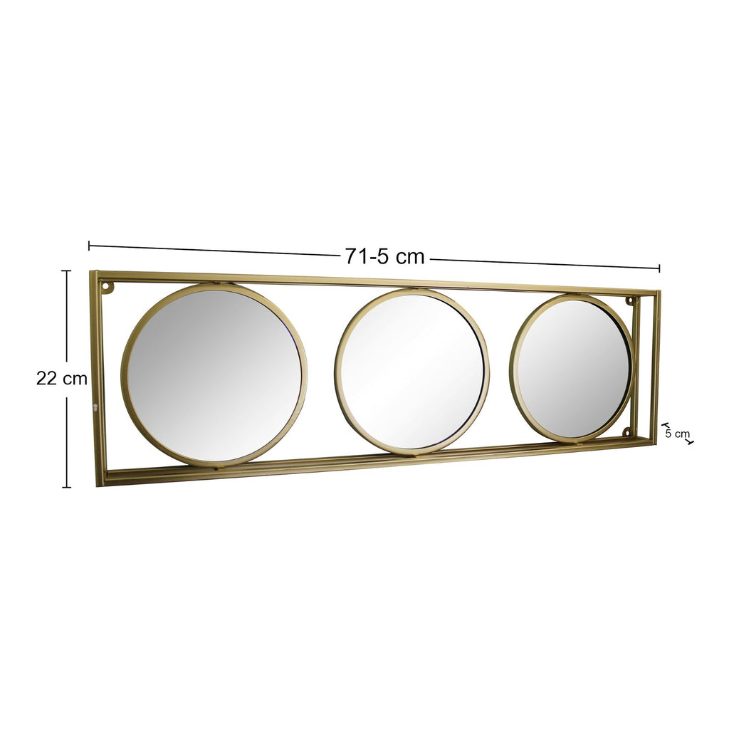 dreifacher Spiegel mit goldenem Metallrahmen