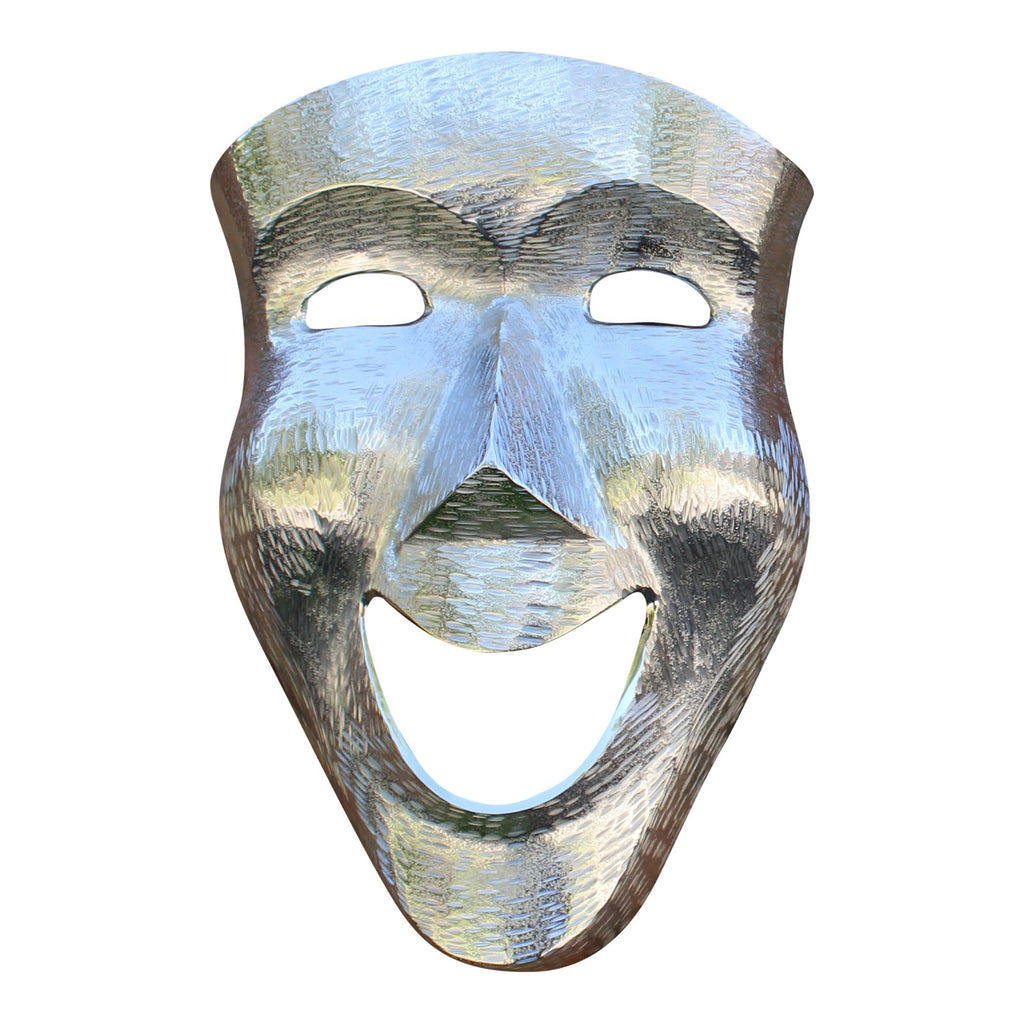 Maske Gesicht Silber Wanddekoration, mittlere Größe
