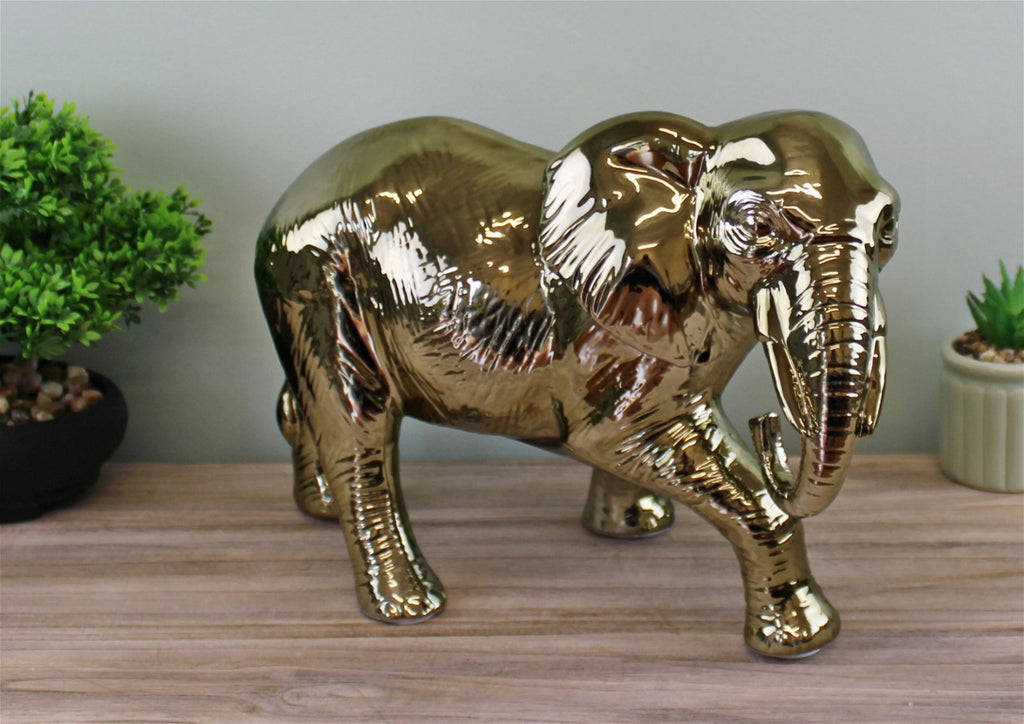 große goldene Elefantenskulptur 34cm