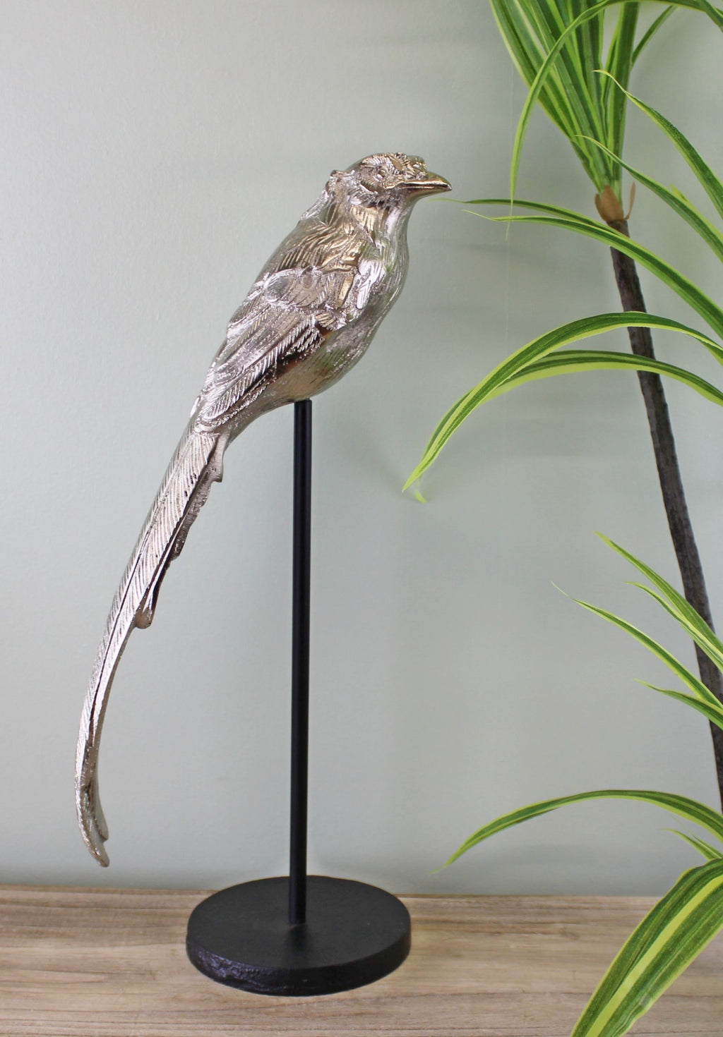 Silber Vogel Figur auf Ständer