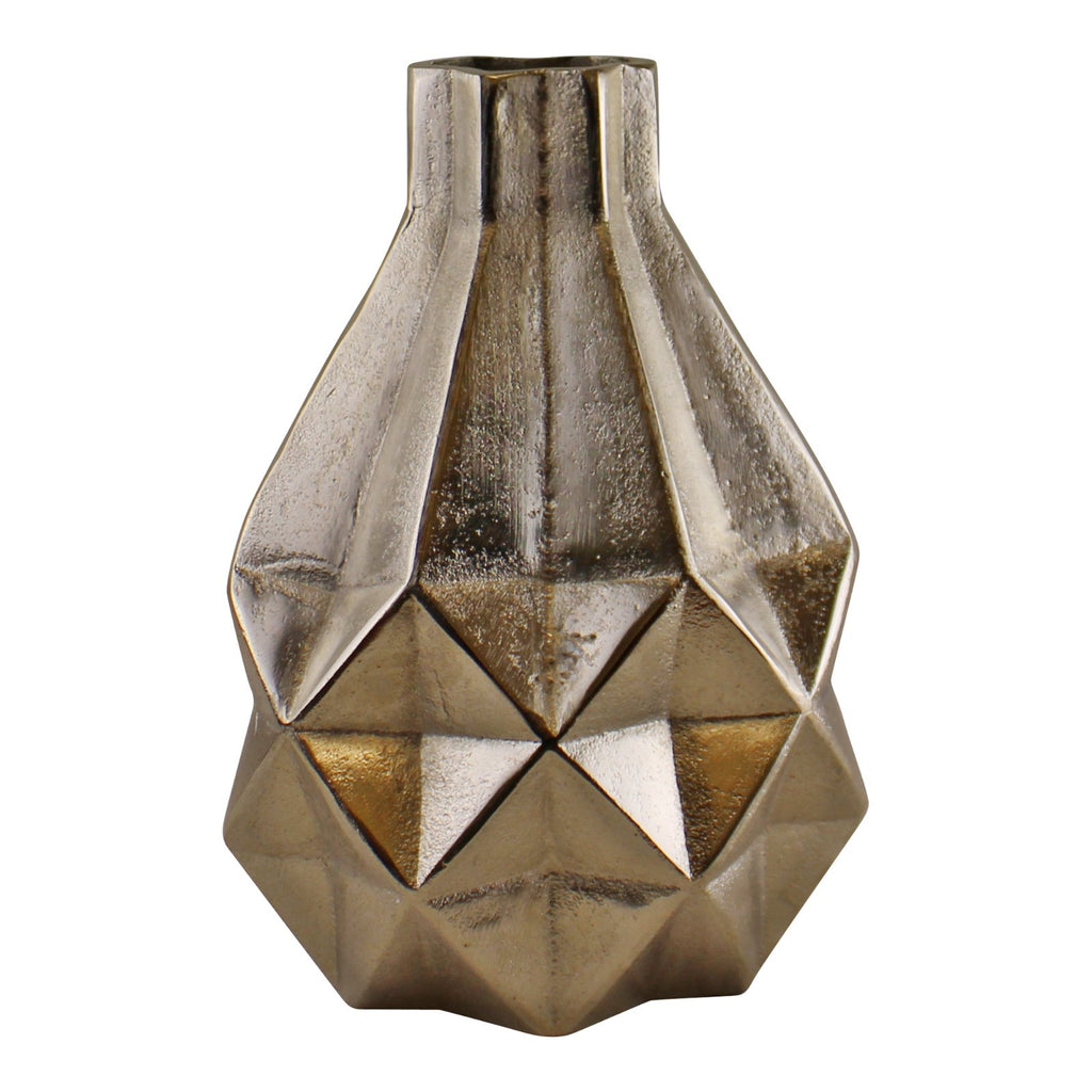Metall Vase versiblert im geometrischem Design, 31 cm