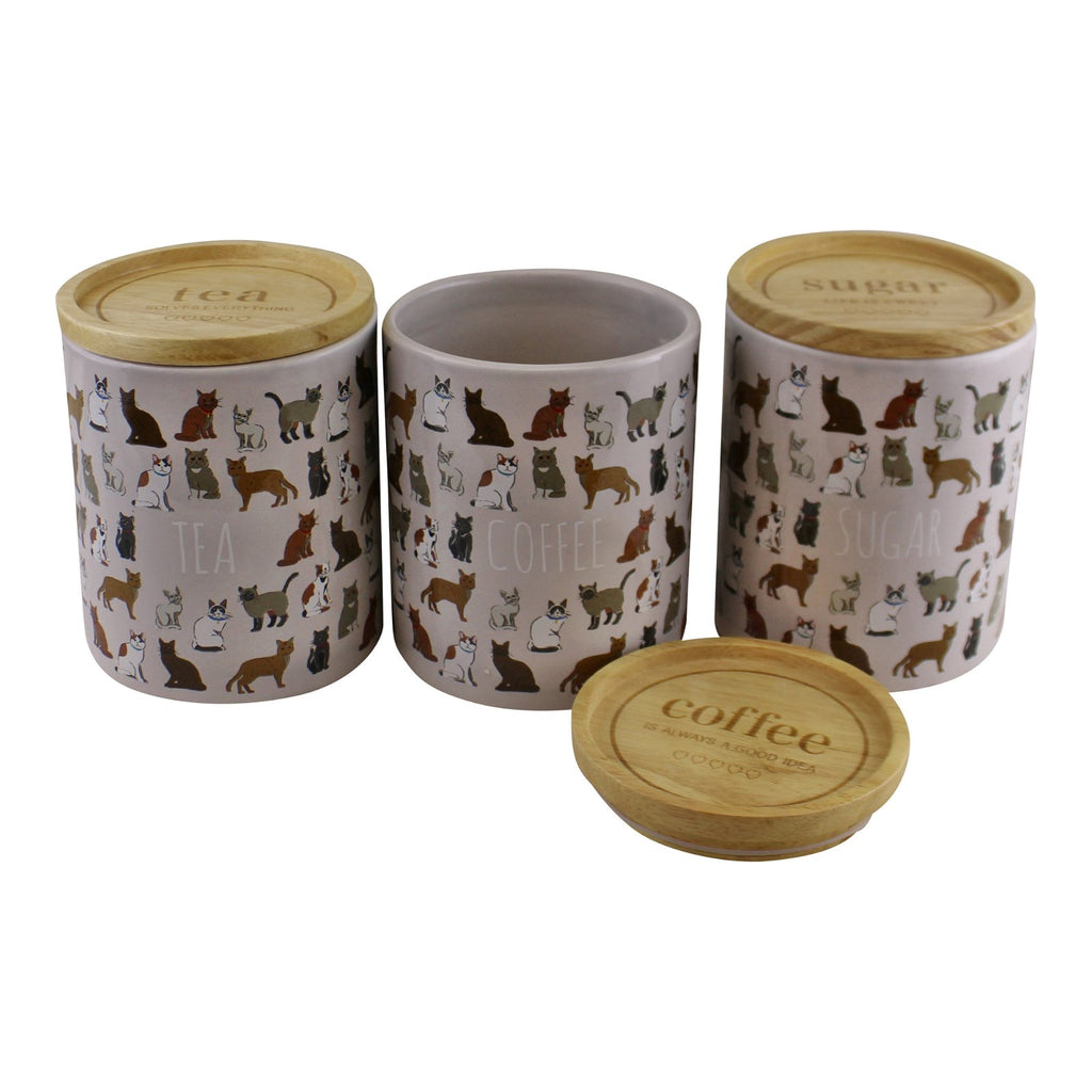 Keramiktopf im Katzendesign für Tee, Kaffee und Zucker