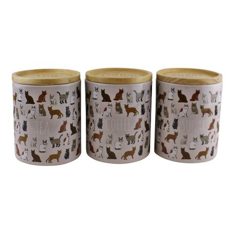 Keramiktopf im Katzendesign für Tee, Kaffee und Zucker