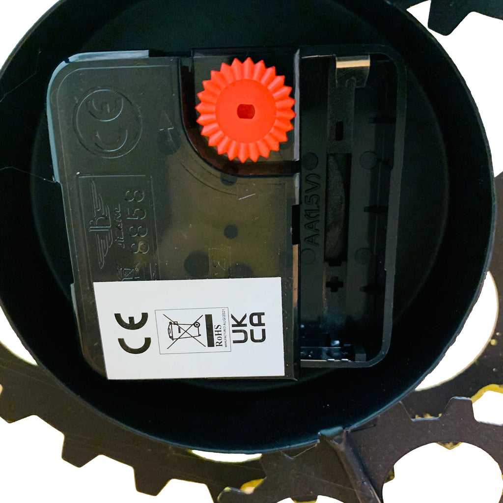 Uhrtisch aus schwarzem Metall mit Glasplatte