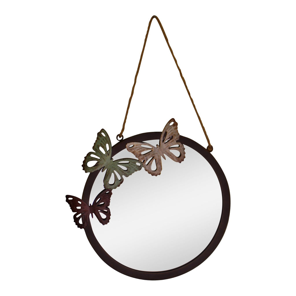 runder Gartenspiegel, Schmetterlings-Design, 33cm