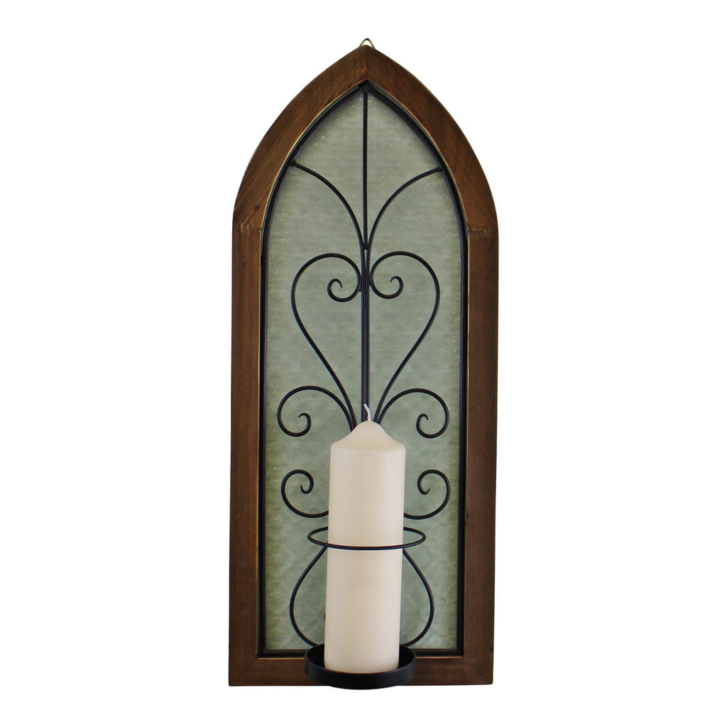 Kerzenhalter für die Wand im Kirchenfenster Scroll Design